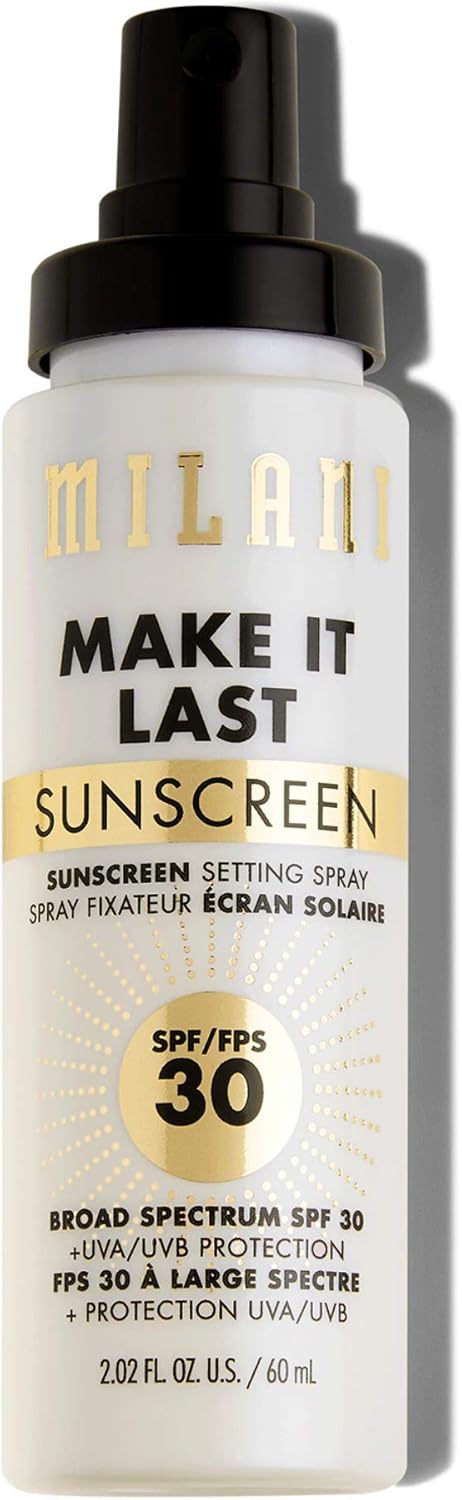 Milani Setting Sprays: Make It Last, Make It Dewy, Make it Last Charcoal Matte, Make It Last Sunscreen Setting Spray with SPF30, Long Lasting Makeup Finishing Spray