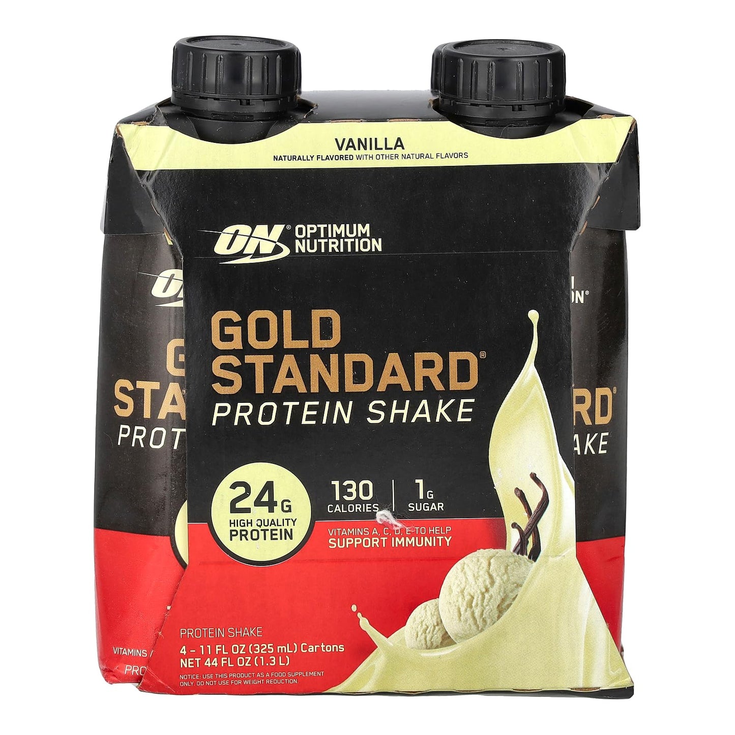 Optimum Nutrition Gold Standard Protein Shake, 24g Protein, Ready to Drink Protein Drinks, Strawberry, 11 Fl Oz, 12 Count (Pack of 1) (Packaging May Vary)
