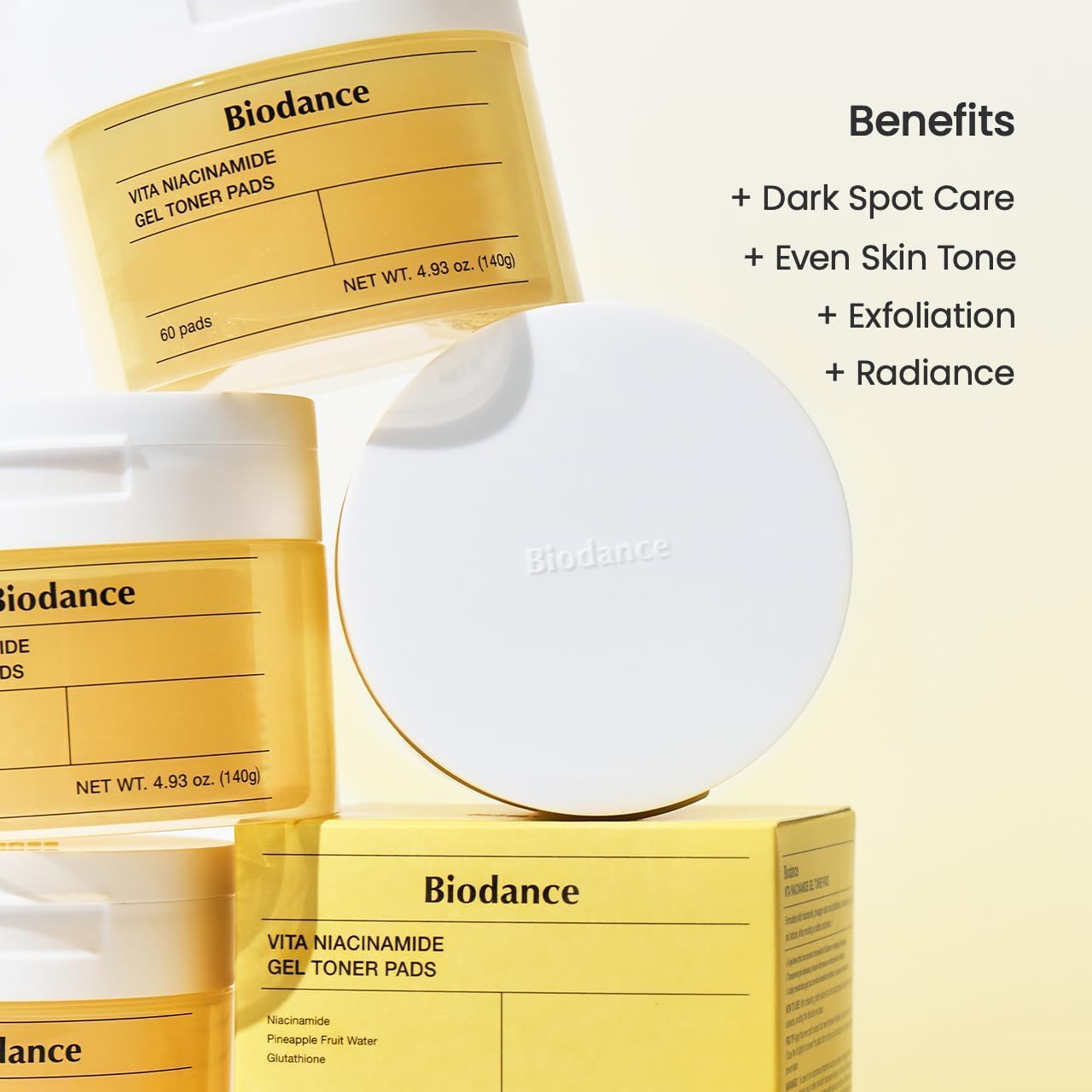 Biodance Brightening & Calming Toner Pads Duo Set: Vita Niacinamide & Sea Kelp, Dark Spot Correcting, Sebum Control Korean Skincare Set for Face, Korean Skin Care, Skin Care Set
