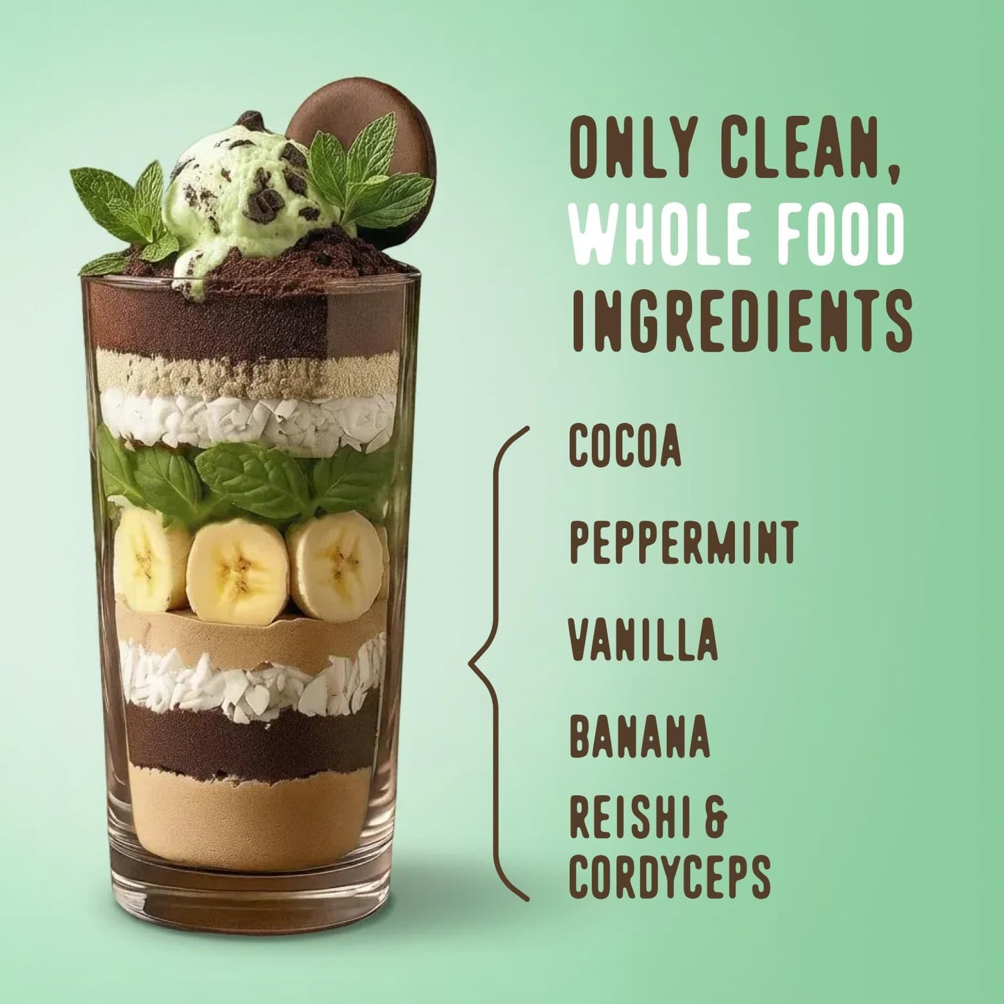 FlavCity All in One Protein Shake Powder, Mint Chocolate - On the Go Meal Alternative + Collagen Peptides, Reishi & Cordyceps - Focus, Skin, Hair & Joint Support - 100% Grass Fed Whey, 20 Servings