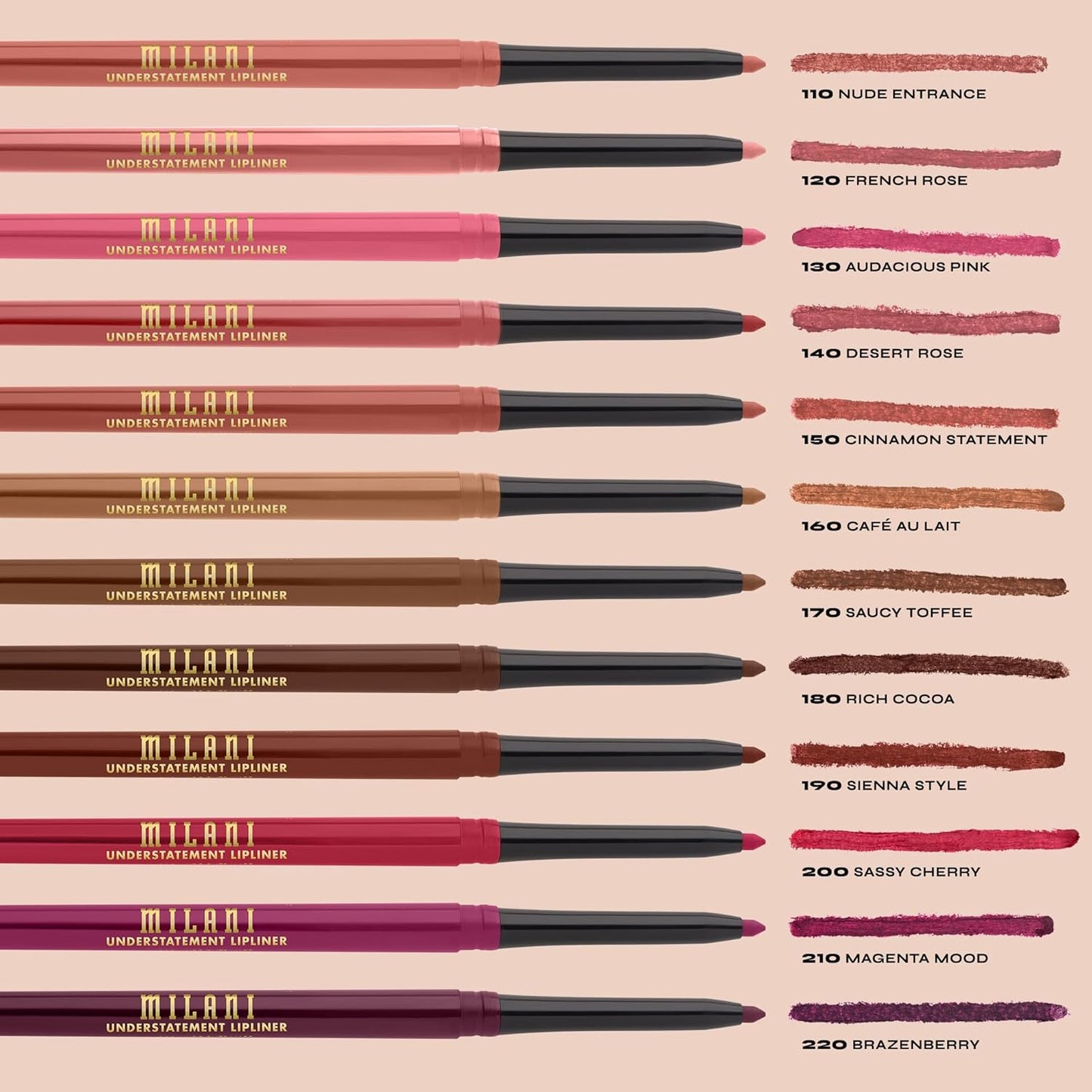 Milani Stay Put Longwear Liquid Lipstick Unhinged + Understatement Lipliner Pencil - Highly Pigmented Retractable Soft Lip Liner Pencil + Keep It Full Nourishing Lip Plumper - Moonlight