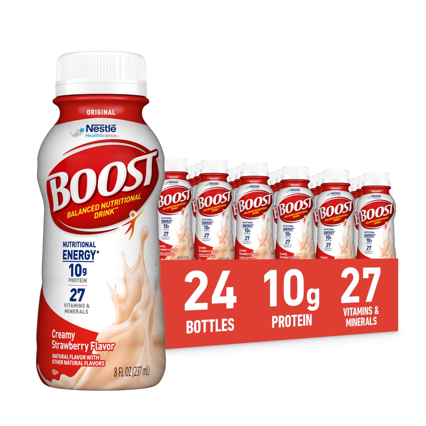 BOOST Original Ready to Drink Nutritional Drinks, Very Vanilla, 8 Fl Oz Bottles, Pack of 24