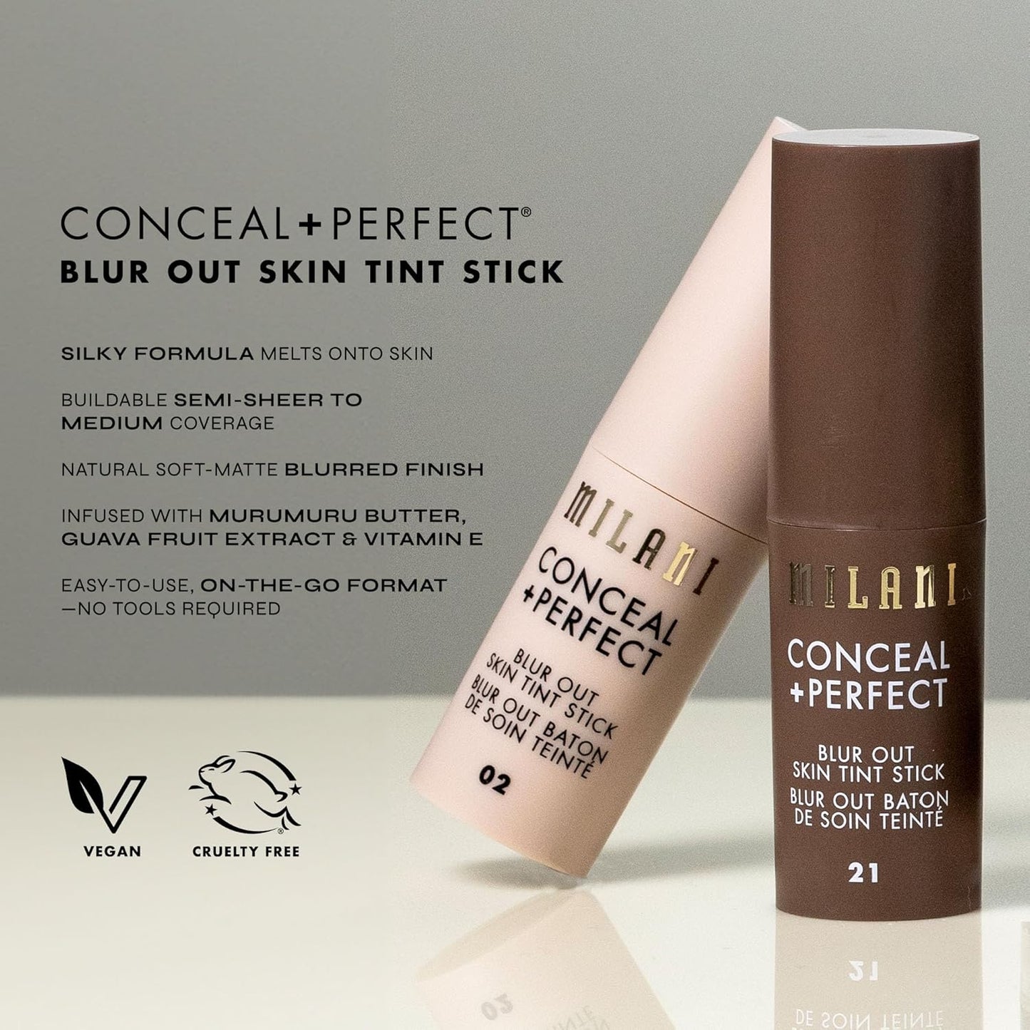 Milani Conceal + Perfect - Skin Tint Stick, Blur Out Tinted Moisturizer Makeup, Shade 07