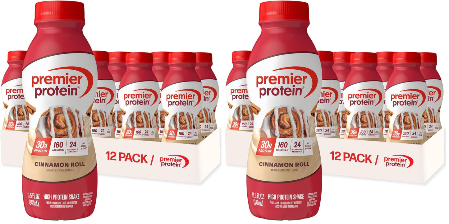 Premier Protein Shake, Chocolate, 30g Protein, No Added Sugar, 24 Vitamins & Minerals to Support Immune Health, Gluten-Free,11.5 fl oz (12 Pack)