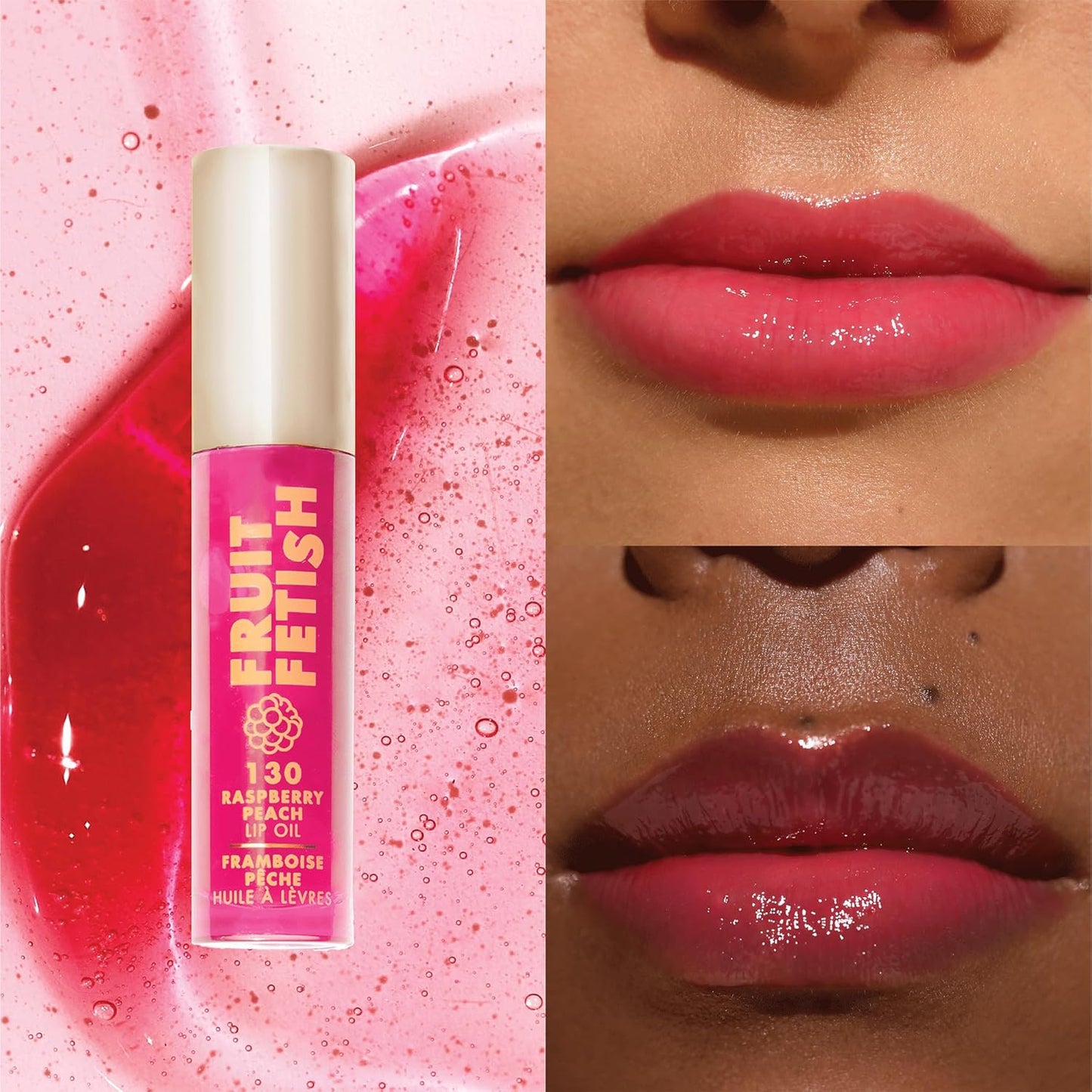 Milani Fruit Fetish Lip Oil Collection - 4 Pack Bundle - Strawberry Melon, Raspberry Peach, Cherry Lime & Passionfruit Coconut