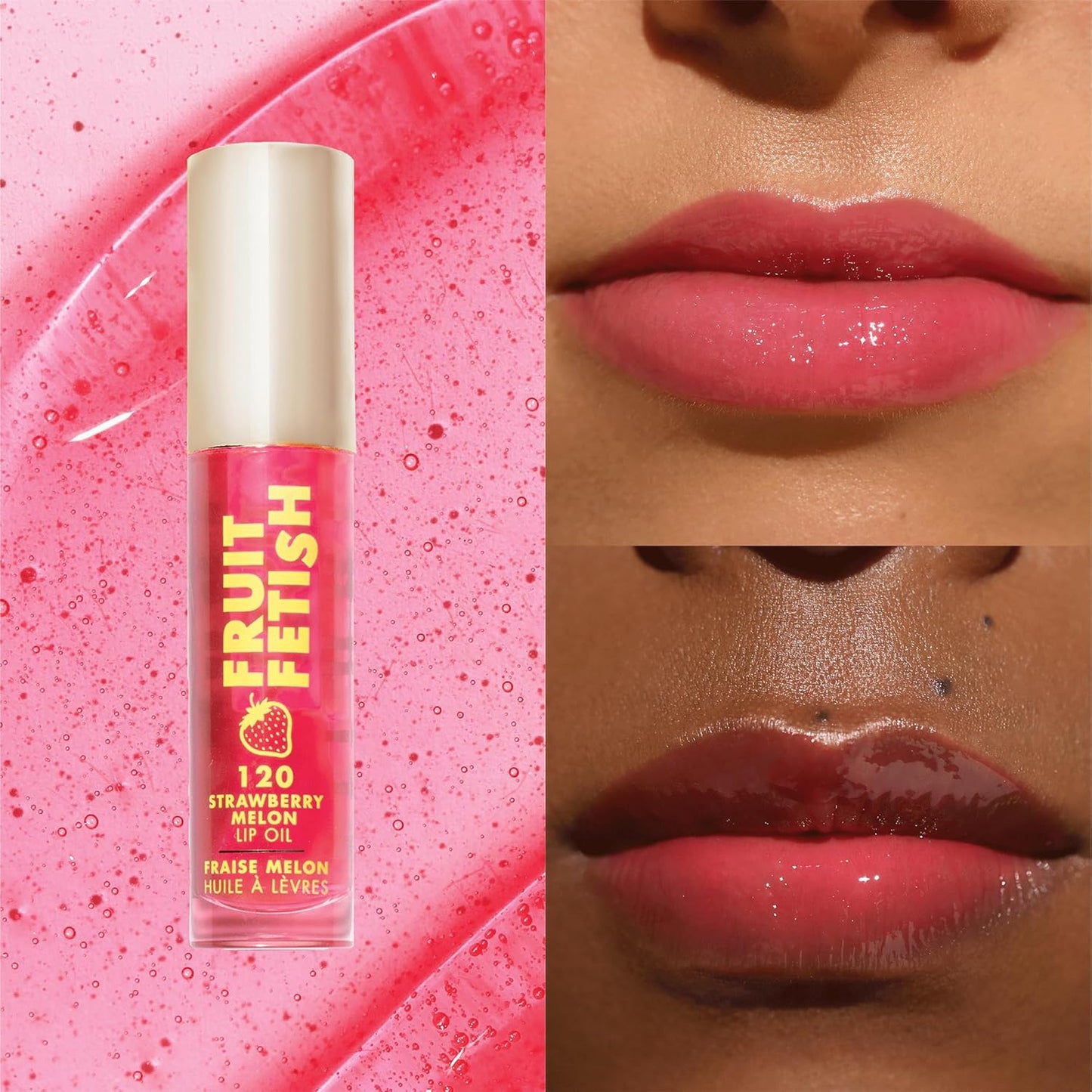 Milani Fruit Fetish Lip Oil Collection - 4 Pack Bundle - Strawberry Melon, Raspberry Peach, Cherry Lime & Passionfruit Coconut