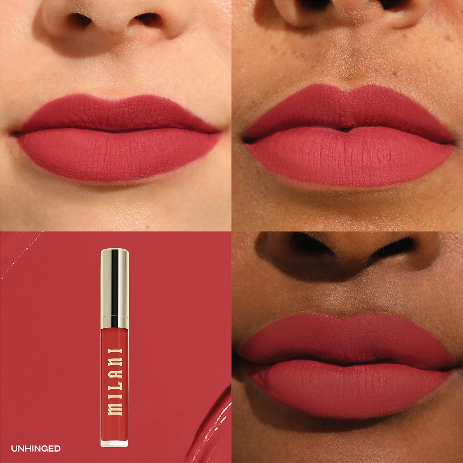 Milani Stay Put Longwear Liquid Lipstick Unhinged + Understatement Lipliner Pencil - Highly Pigmented Retractable Soft Lip Liner Pencil + Keep It Full Nourishing Lip Plumper - Moonlight